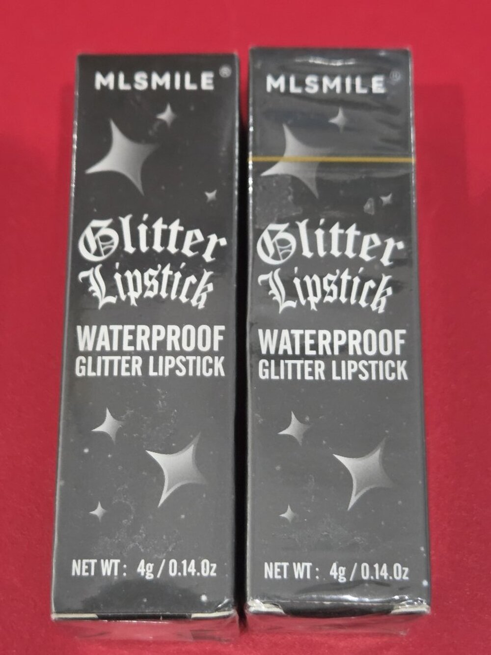 MLSmile Waterproof Glitter Lipstick #01 #05 SEALED PKGS - 0.14oz-Set of 2